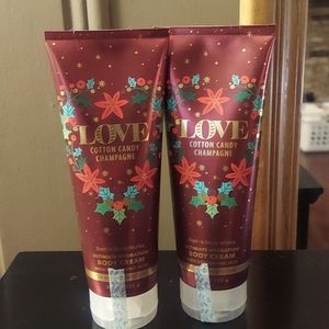 2 Bath & Body Works LOVE Cotton Candy Champagne Ultra Hydration Body Cream